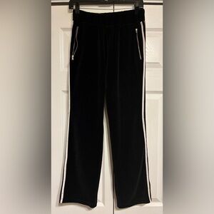 Lis Lareida, Elegant Black Joggers with White and Bronze Brown Accents